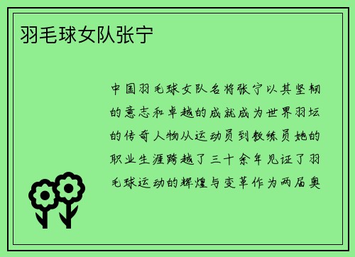 羽毛球女队张宁